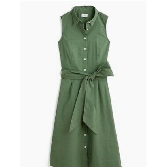 J Crew Dress Sleeveless Cotton Shirtdress - Picture 3 of 4
